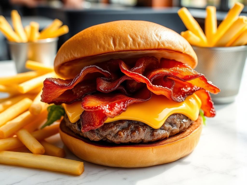 Burgers at Bridgeport's Pizza