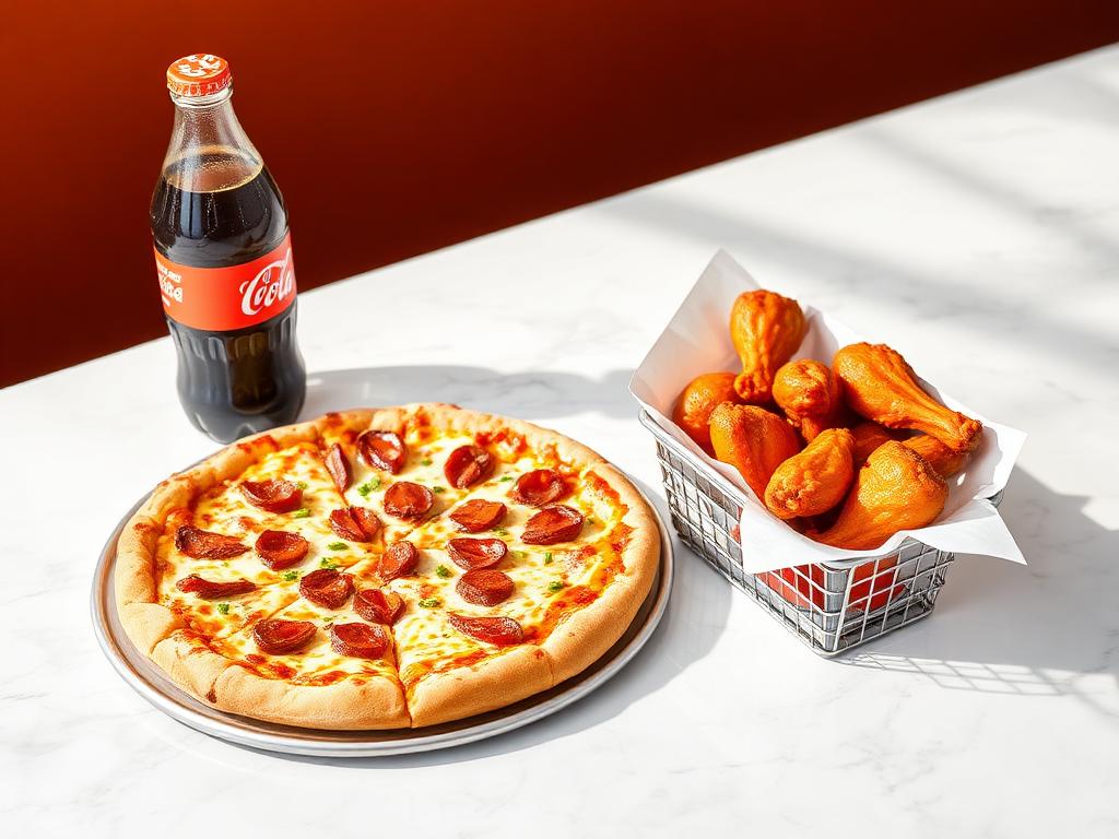 Combo #1 — 1 Small 2-Topping Pizza, 8 Wings, 2L Soda